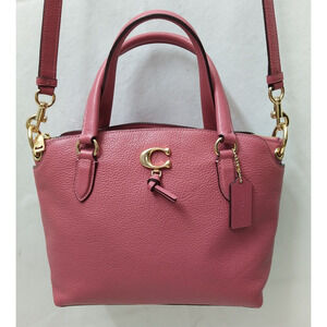 Coach Remi Satchel Pink Pebbled Leather Zipper Closure Shoulder Bag - NWT $398